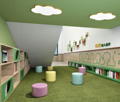 现代幼儿园休息区3D模型下载